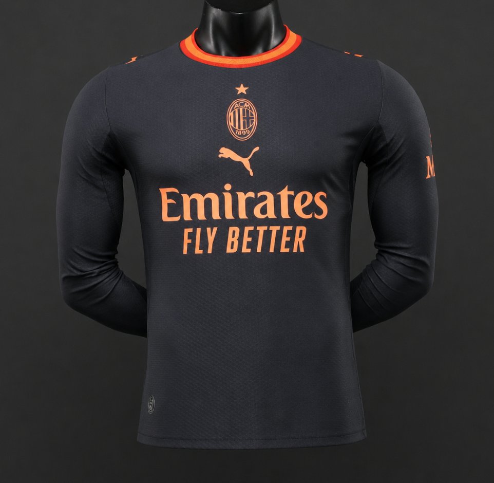 Player Version 26/27 AC Milan Third Black Long Sleeve Jersey