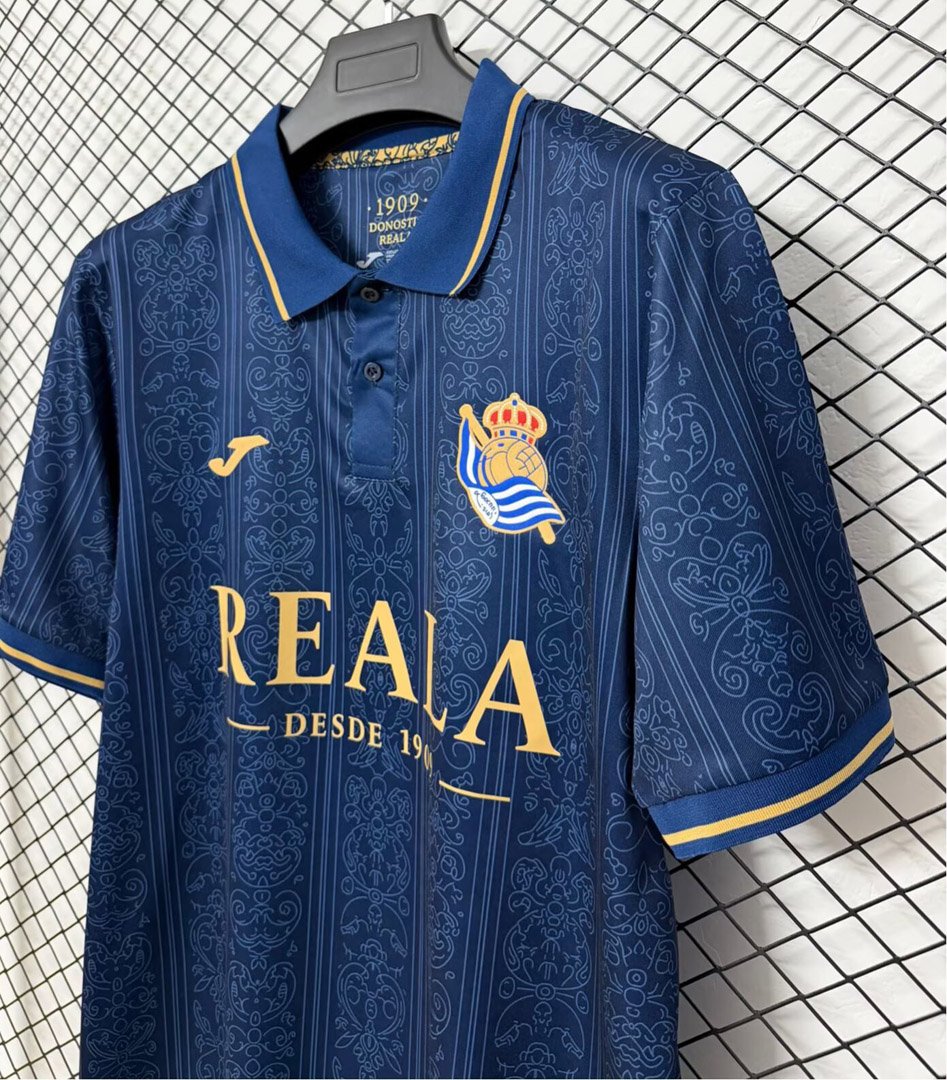 26/27 Real Sociedad  Polo Collar Navy Jersey