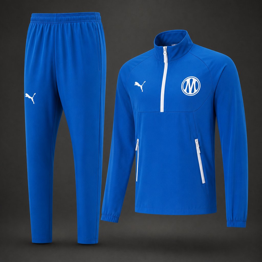 26/27 Olympique Marseille Blue Half Zipper Windbreaker+ Long Pants